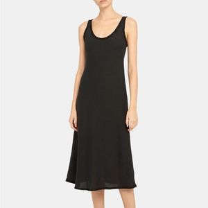 Theory scoop tank spring linen dress in black